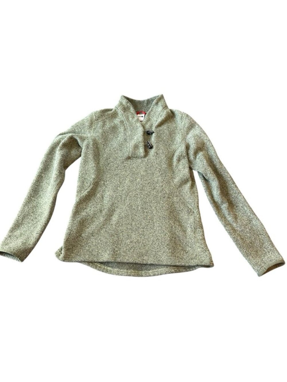 The North Face Sweater Womens M Green Mock Neck Quarter Button Gorpcore Prep Y2K
